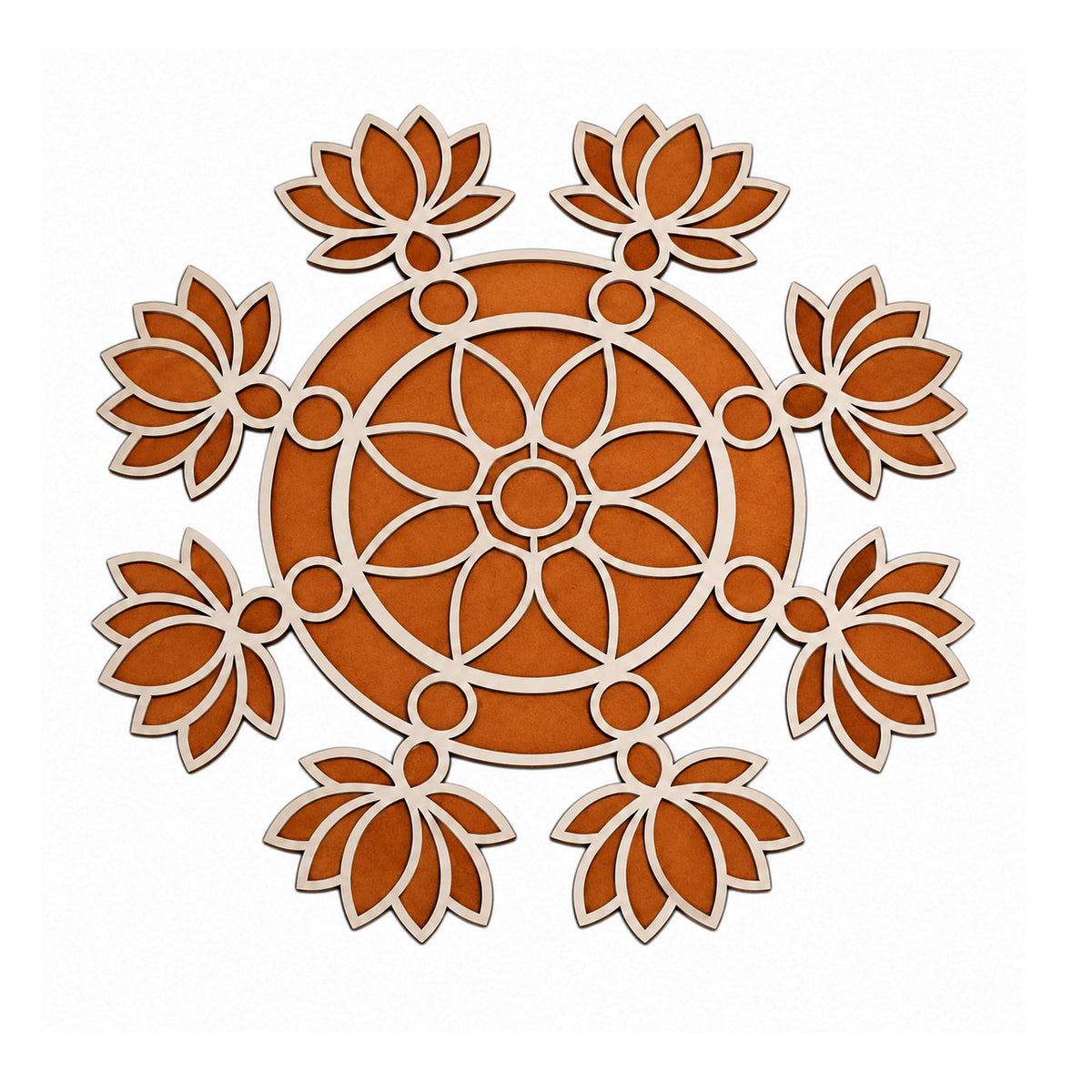 Craftvatika Portable Rangoli Stencil for Decor Rangoli Lotus Design for Diwali (RANG176)