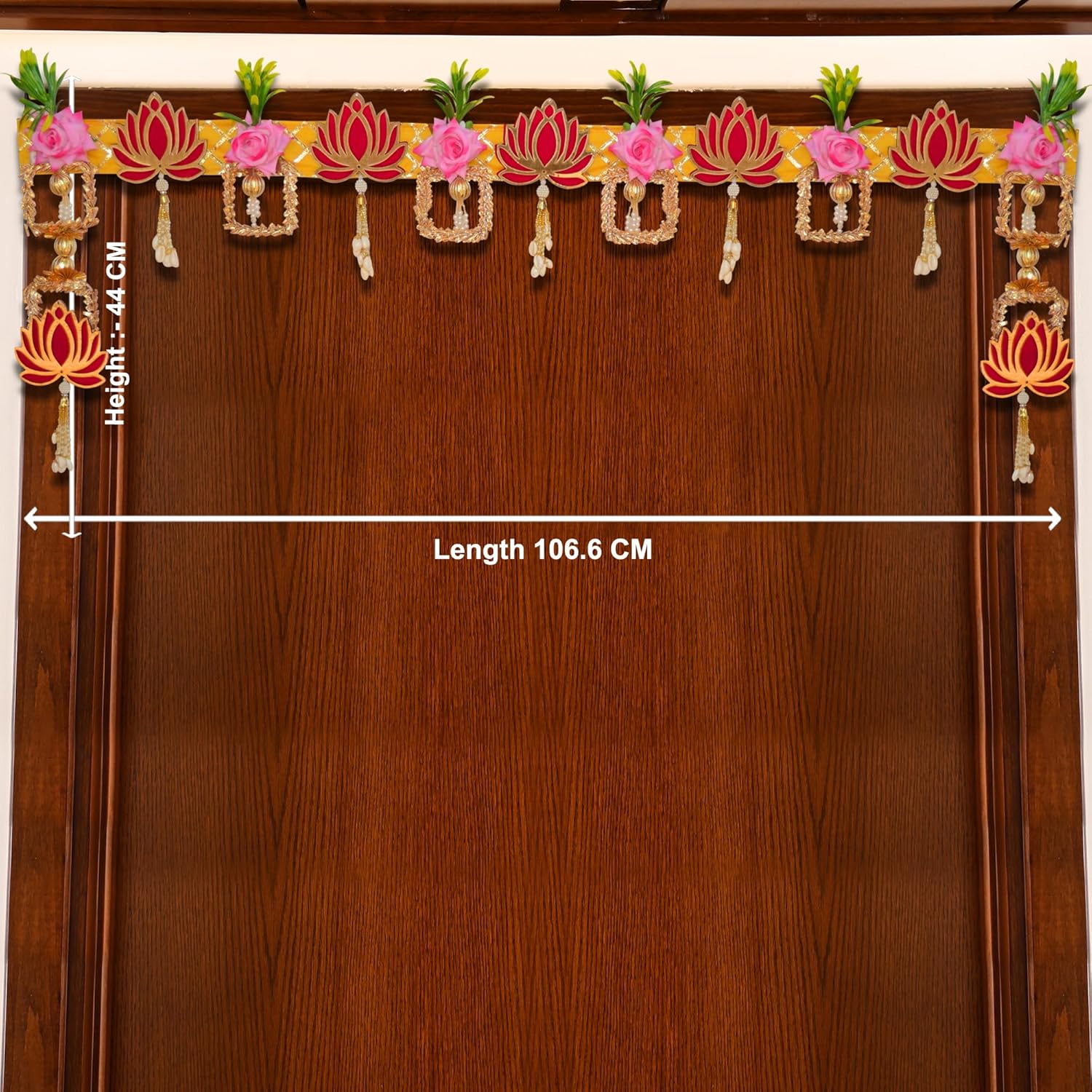 Toran for Main Door Entrance Lotus Flower Bandhanwar Torans for Deepawali Decor (3.5 Ft Length) (TORAN206)